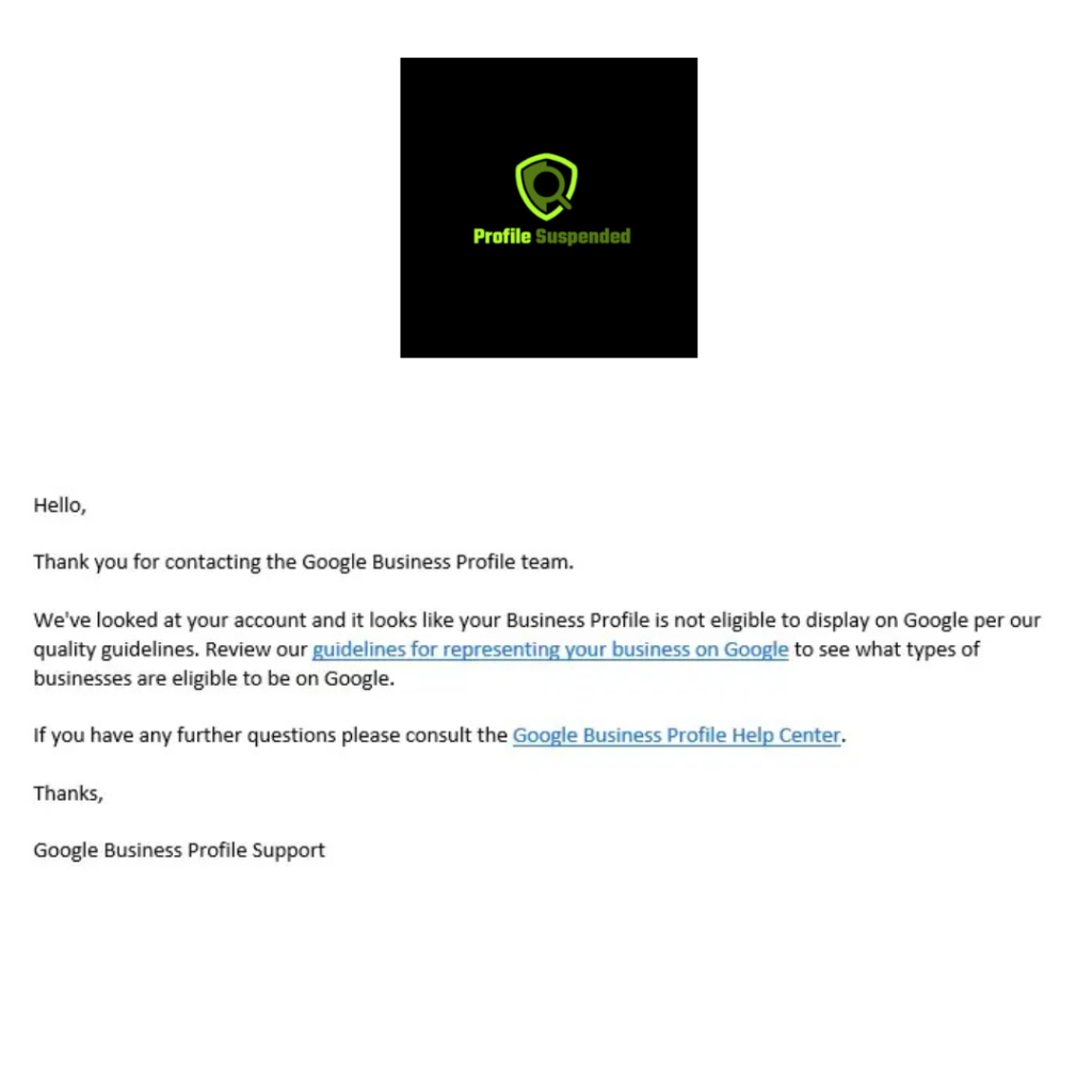 Google Business Profile Not Eligible